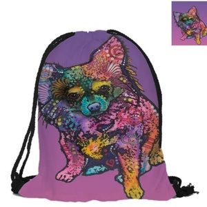 Longhair Chihuahua Drawstring Bag